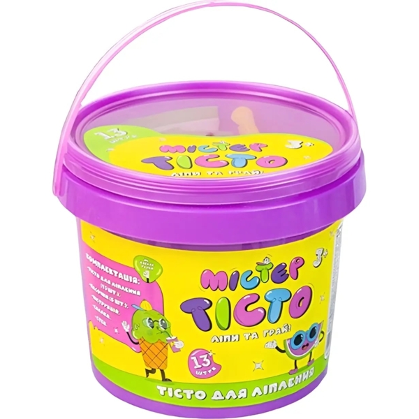 Набір для творчості Strateg Містер тісто у відрі, 13 кольорів (41005) - Pampik