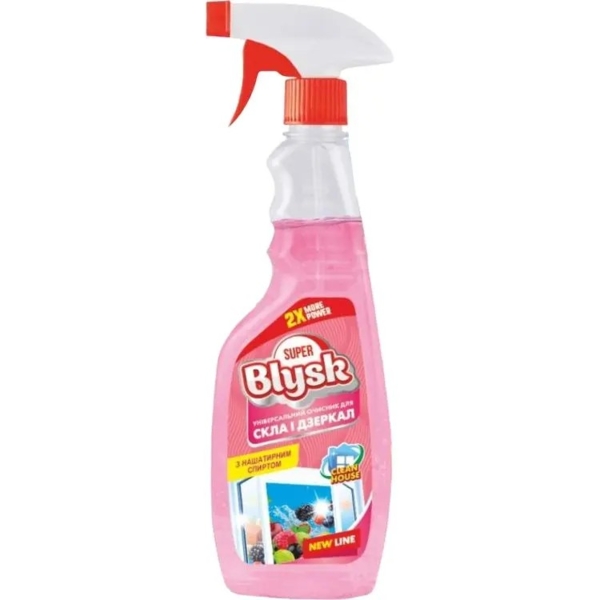 Универсальний засіб для миття скла і дзеркал Super Blysk Лісова ягода, 500 мл - Pampik