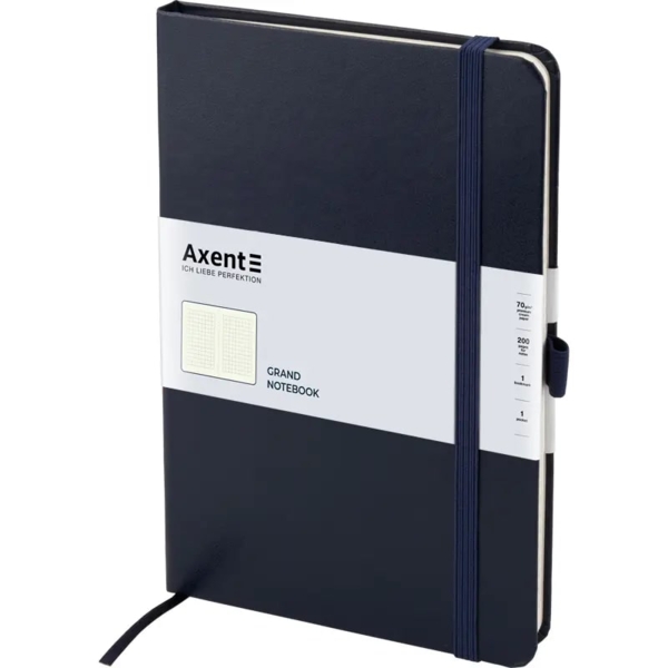 Книга записна Axent Partner Grand A4 в клітинку, 100 аркушів, темно-синій (8203-02-A) - Pampik - 2