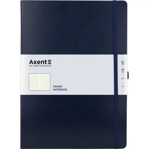 Книга записна Axent Partner Grand A4 в клітинку, 100 аркушів, темно-синій (8203-02-A) - Pampik