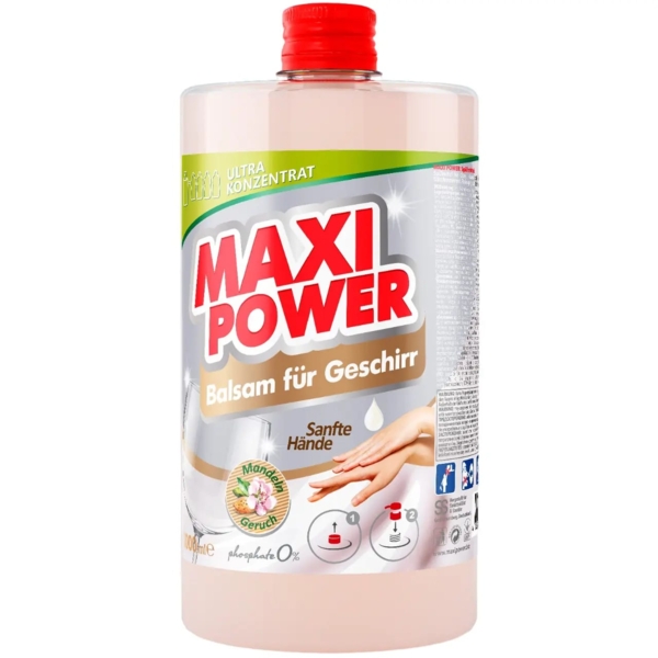 Засіб для миття посуду Maxi Power Мигдаль, запаска, 1 л - Pampik