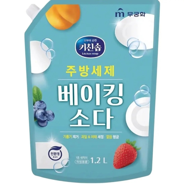 Моющее средство для посуды Mukunghwa Kitchen Soap Baking Soda Kitchen Detergent, 1.2 л - Pampik