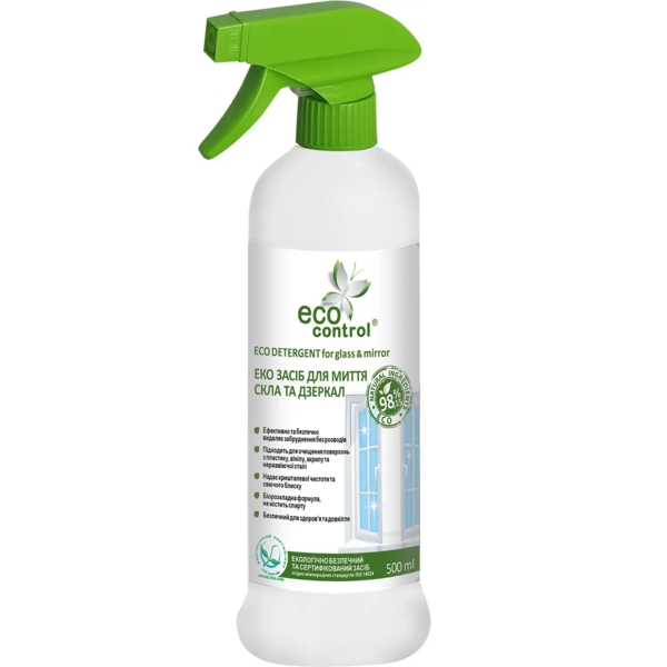 Екозасіб Eco control для миття скла та дзеркал, 500 мл - Pampik