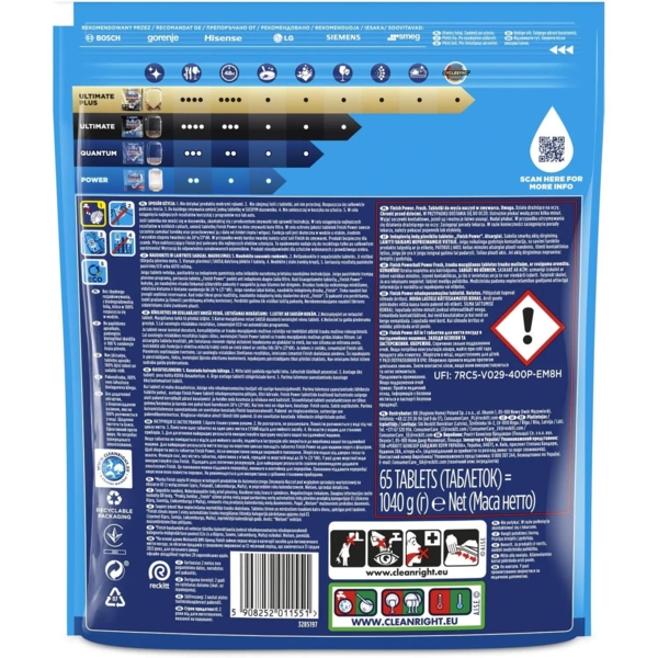 Таблетки для посудомийних машин Finish All in one Max, 65 шт. - Pampik - 2