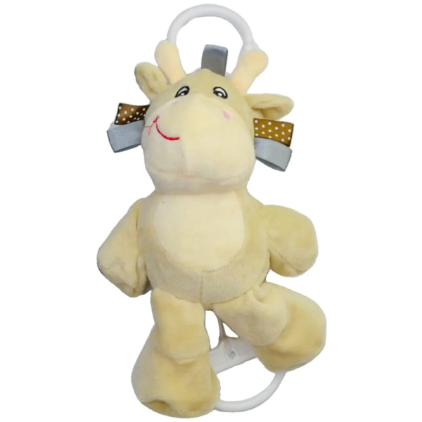 Игрушка музыкальная Lindo Корова, бежевый (F 1022) - Pampik