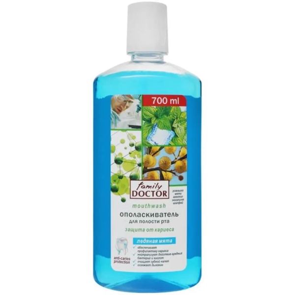 Ополіскувач для порожнини рота Family Doctor Крижана м'ята, 700 мл - Pampik