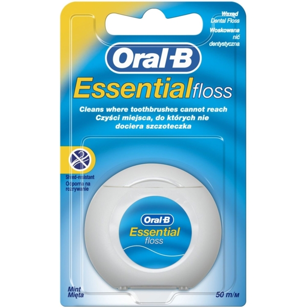 Зубна нитка Oral-B Essential Floss М'ята, 50 м - Pampik
