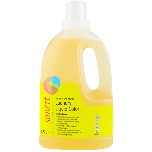 Органическое жидкое стиральное средство Sonett Мята и лимон, концентрат, 1.5 л - Pampik