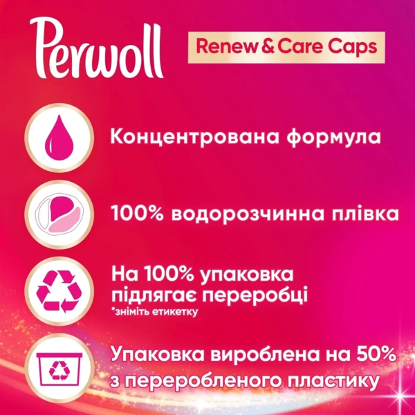 Капсулы для деликатной стирки Perwoll Renew для цветных вещей, 32 шт. - Pampik - 4