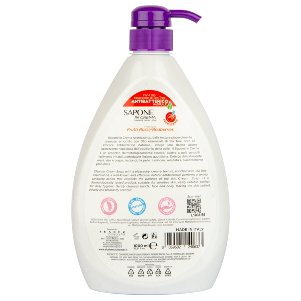 Рідке крем-мило Eloderma Червоні фрукти, антибактеріальне, 1000 мл - Pampik - 2