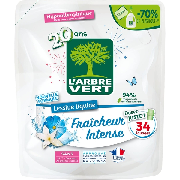 Рідкий пральний засіб L'Arbre Vert Зимова прохолода, запасний блок, 1,53 л - Pampik