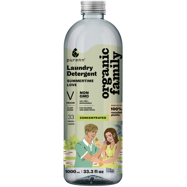 Средство-концентрат Purenn Organic Family Summertime Love Календула для стирки цветных и черных тканей, 1 л - Pampik