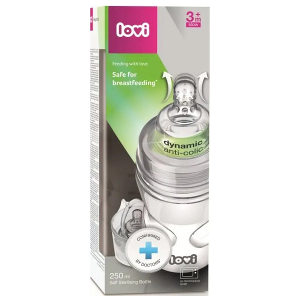 Бутылочка для кормления Lovi Super vent Самостерилизующаяся, 250 мл (21/570) - Pampik - 2