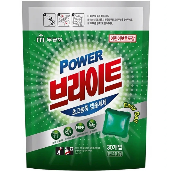 Капсулы для стирки Mukunghwa Power Bright Laundry Capsule Detergent, 30 шт. - Pampik