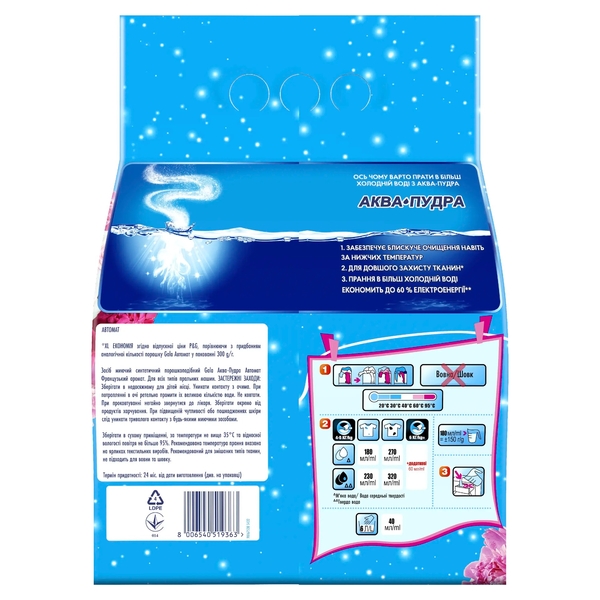 Стиральный порошок Gala Аква-Пудра Французский аромат, автомат, 3,6 кг - Pampik - 2