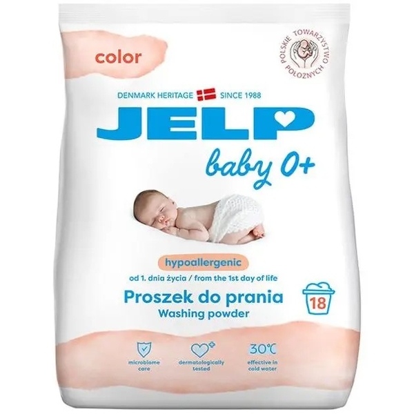 Гіпоалергенний порошок Jelp 0+ для прання кольорового, 1,12 кг - Pampik