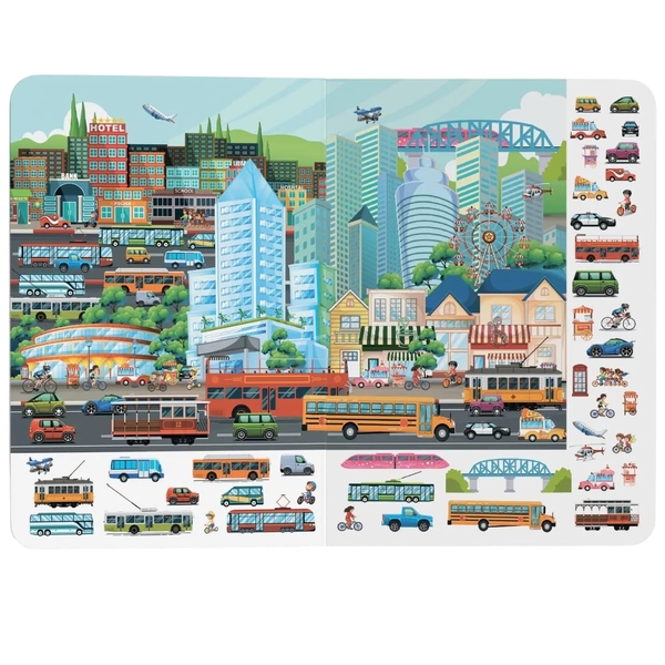 Книга-картонка. Великий віммельбух. Транспорт, з меганаліпками (F00019807) - Pampik - 6