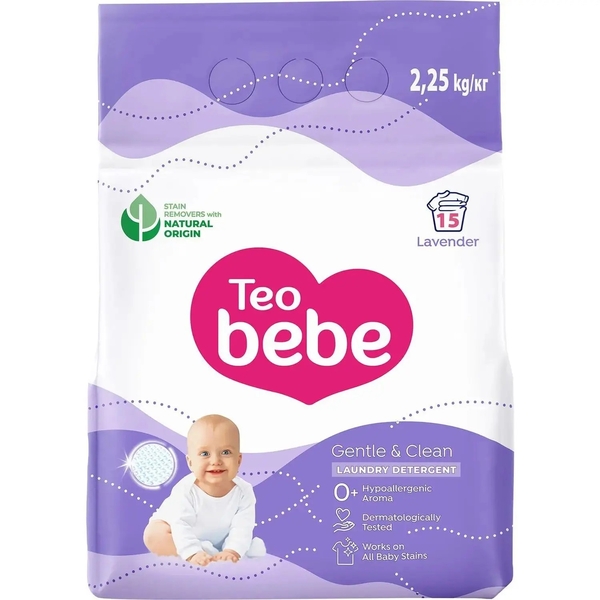Дитячий пральний порошок Teo Bebe Lavender, 2,25 кг - Pampik