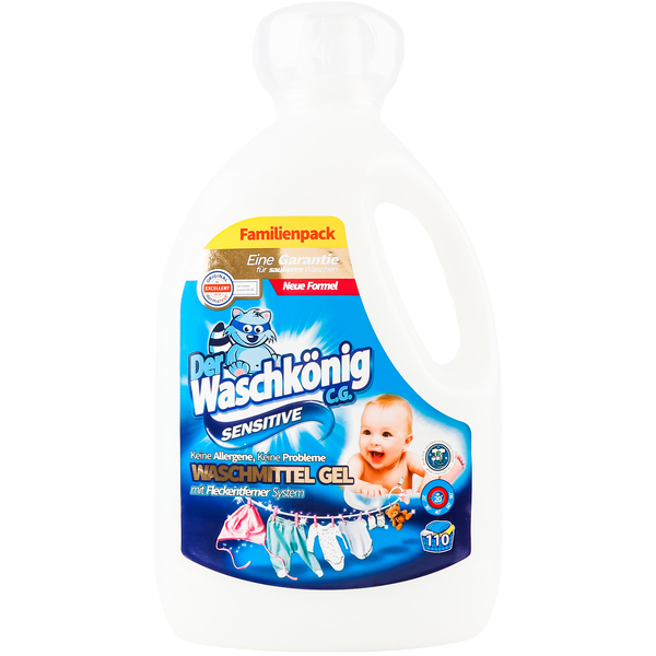 Гель для стирки Der Waschkonig Sensitive, 3.305 л - Pampik