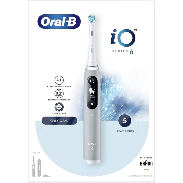Электрическая зубная щетка Oral-B iO Series 6 iOM6.1A6.1K 3753 Grey Opal - Pampik - 5