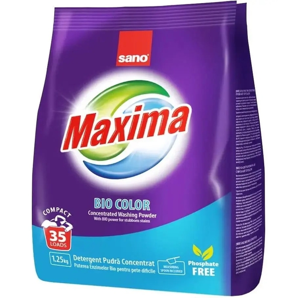 Пральний порошок Sano Maxima Bio Color, 1.25 кг - Pampik