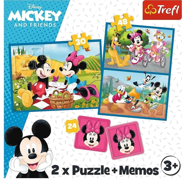 Пазли Trefl 2в1 + Мемо Міккі Маус Знайомство з Міккі (93344) - Pampik - 2