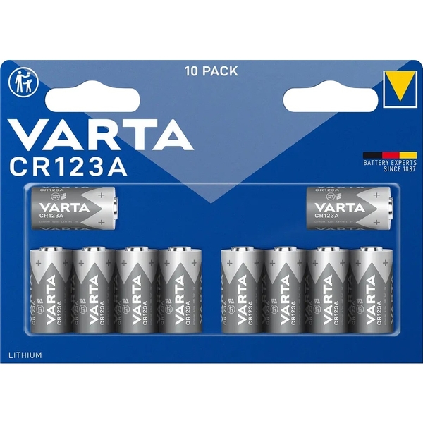 Батарейка Varta CR 123A Bli, 3 V, 10 шт. (6205301461) - Pampik