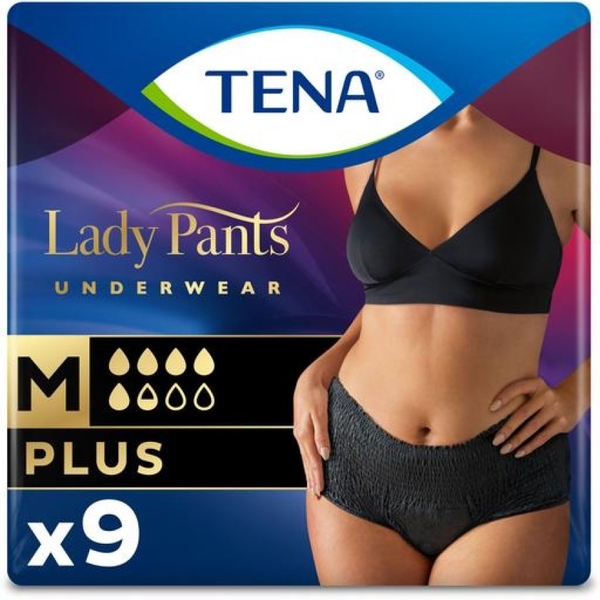 Урологічні труси для жінок Tena Lady Pants Plus Black M, 9 шт. - Pampik