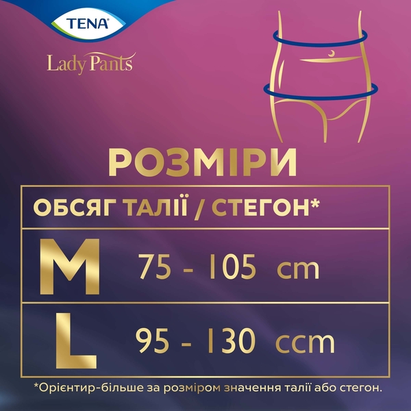 Урологічні труси для жінок Tena Lady Pants Plus Black M, 9 шт. - Pampik - 10