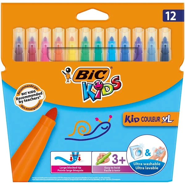 Кольорові фломастери BIC Kid Couleur XL, 12 шт. (828966) - Pampik