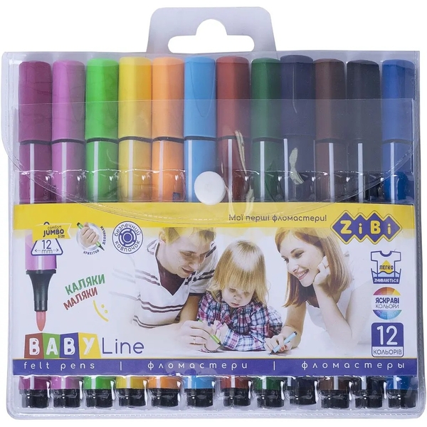 Фломастери ZiBi Jumbo Baby Line, 12 шт. (ZB.2807) - Pampik