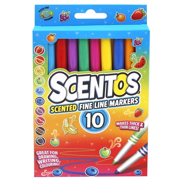 Набор ароматных маркеров для рисования Scentos Тонкая линия, 10 цветов (40720) - Pampik