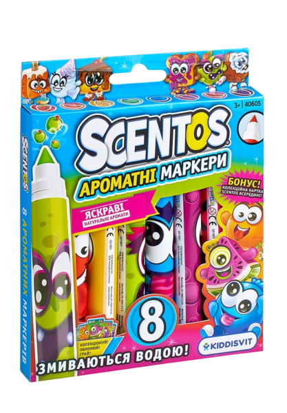 Набор ароматных маркеров для рисования Scentos Плавная линия, 8 цветов (40605) - Pampik