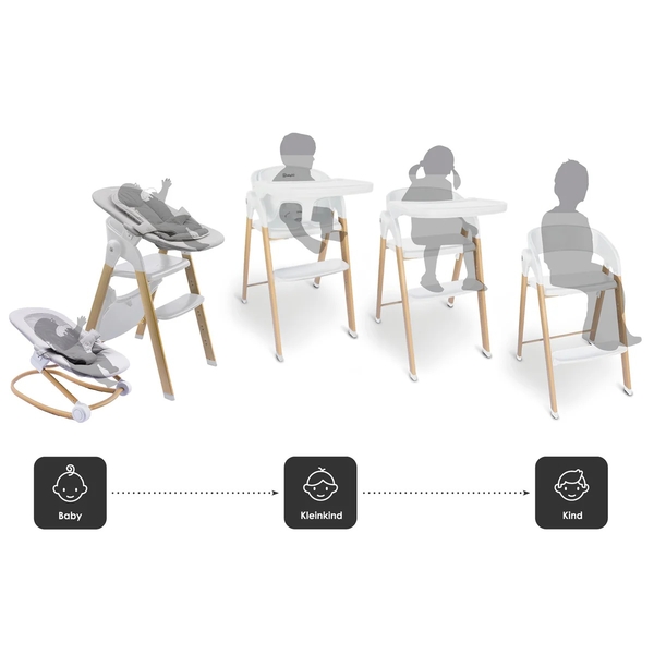 Стульчик для кормления BabyGO Levels 5 в 1, белый (51011) - Pampik - 19