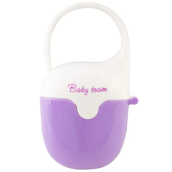 Контейнер для пустушки Baby Team, фіолетово-білий (3301) - Pampik