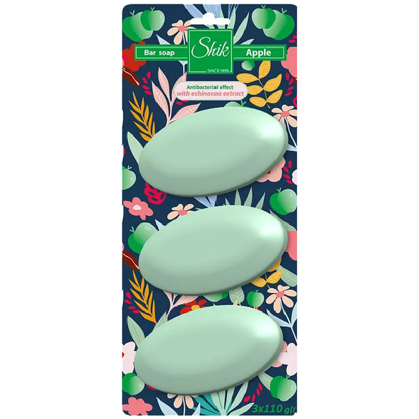 Мыло туалетное твердое Shik Зеленое яблоко, 330 г (3 шт. по 110 г) - Pampik