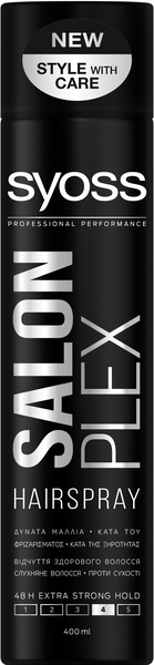 Лак для волос Syoss Salon Plex Фиксация 4, 400 мл - Pampik