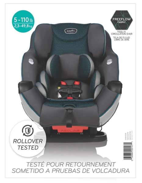 Автокрісло Evenflo Symphony Sport Sawyer Green FreeFlow (032884201471) - Pampik - 8