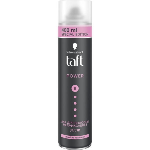 Лак для волосся Taft Power 5 Cashmere-Like Suppleness, 400 мл - Pampik