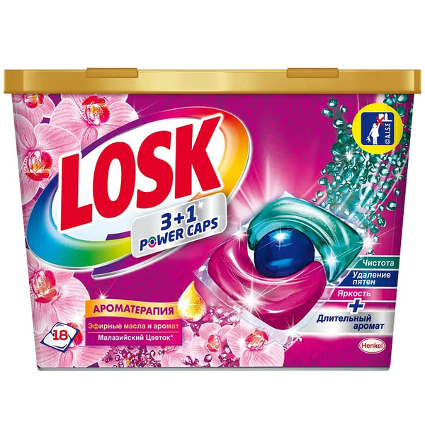Капсули для прання Losk 3 в 1 Малайзійська квітка, 18 шт. - Pampik