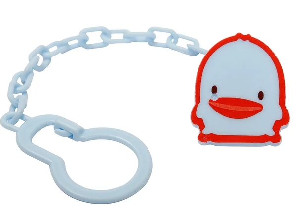 Ланцюжок для пустушки Курносики Каченя, з кліпсою, блакитний (7093 блак) - Pampik