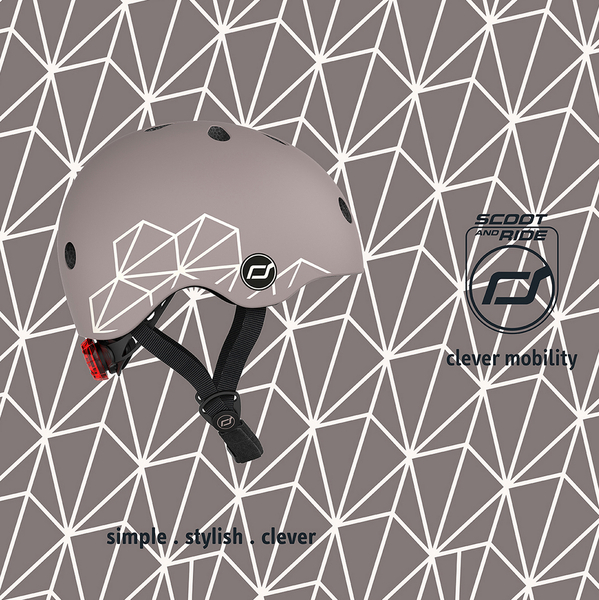 Шолом захисний Scoot and Ride з ліхтариком, р.XXS/XS, коричневий (SR-181206-BROWNLINES) - Pampik - 8