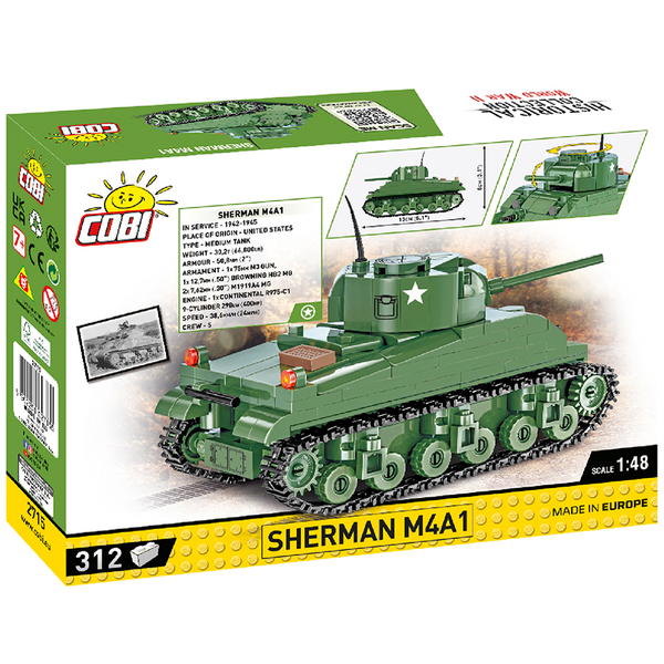 Конструктор Cobi Вторая Мировая Война Танк M4 Шерман, 312 деталей (COBI-2715) - Pampik - 2