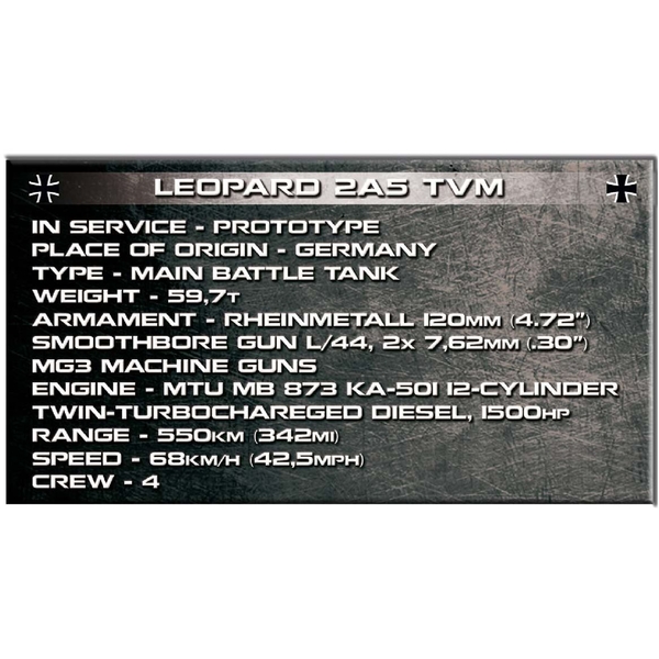 Конструктор Cobi Танк Leopard 2A5 TVM, 945 деталей (COBI-2620) - Pampik - 9