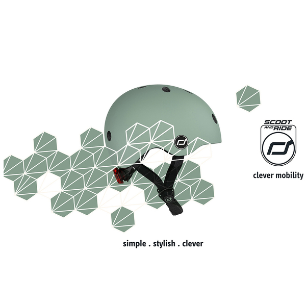 Шолом захисний Scoot and Ride з ліхтариком, р.XXS/XS, зелений (SR-181206-GREENLINES) - Pampik - 8