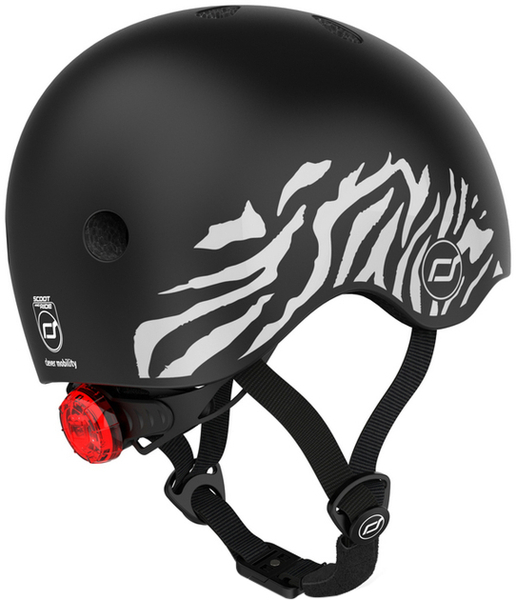 Шолом захисний дитячий Scoot and Ride з ліхтариком, розмір XXS/XS (45-51 см), зебра (SR-181206-ZEBRA) - Pampik