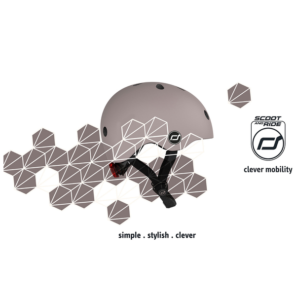Шолом захисний Scoot and Ride з ліхтариком, р.XXS/XS, коричневий (SR-181206-BROWNLINES) - Pampik - 9