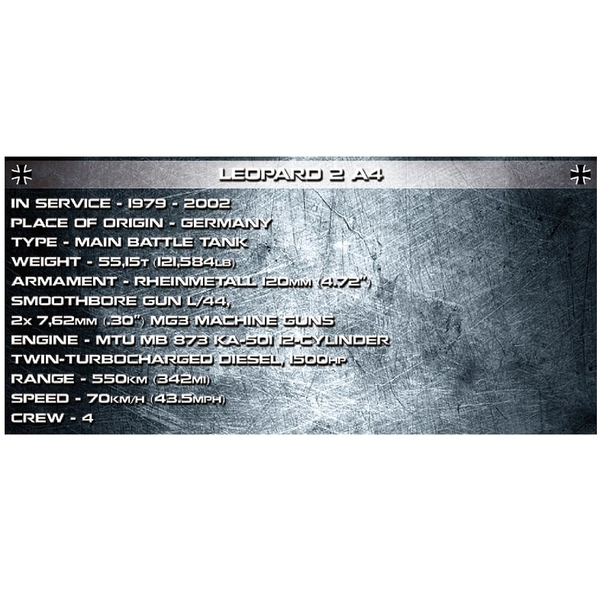 Конструктор Cobi Танк Леопард 2, 864 деталі (COBI-2618) - Pampik - 12