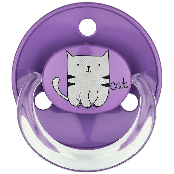 Пустышка силиконовая Baby-Nova Turtle&Panda Uni, круглая, 0-24 мес., розовый и сиреневый, 2 шт. (3962097) - Pampik - 3