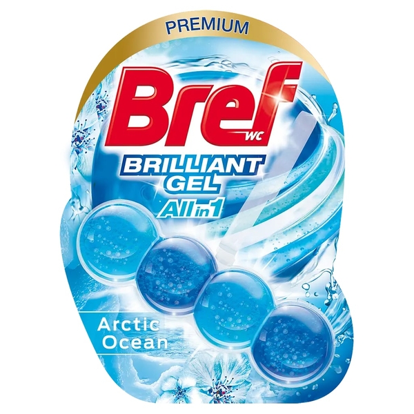 Туалетний блок для унітазу Bref Brilliant Gel All in 1 Арктичний океан, 42 г (860755) - Pampik